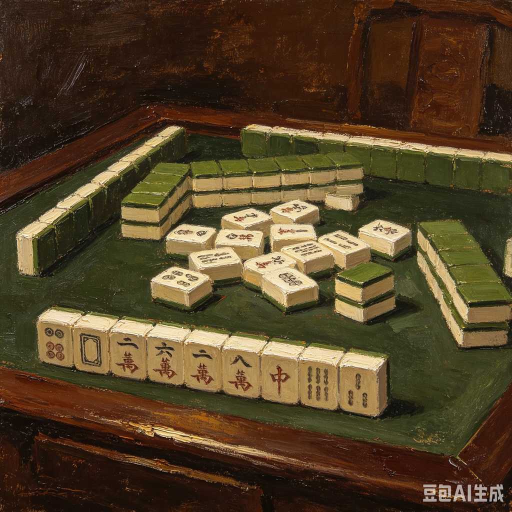gradient green mahjong set